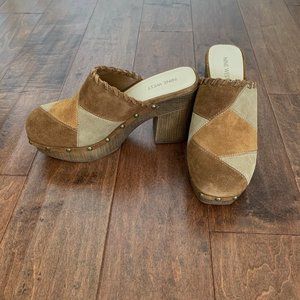 Nine West Patchwork 70's Clogs Mules Hippie Boho